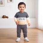 Infants' Grey Cotton Crew Neck Pullover Sweatshirt, Dark Grey, small