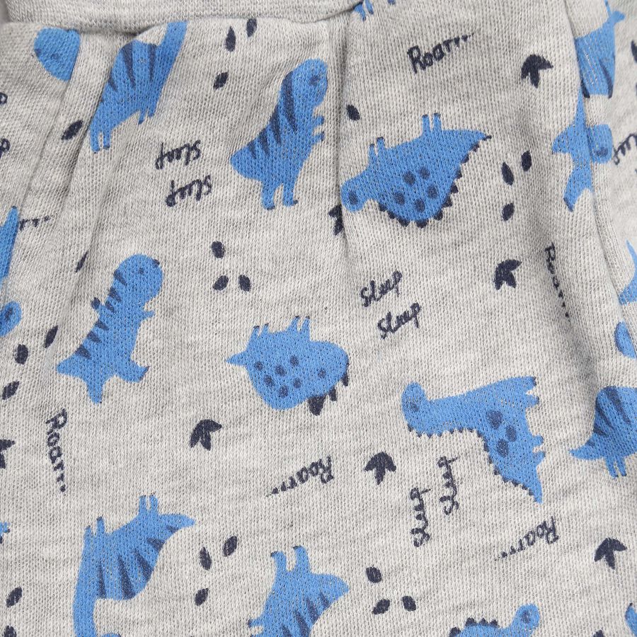 Infants Printed Pyjama, Melange Light Grey, large image number null
