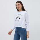 Women's Light Grey Crew Neck Casual Sweatshirt, Melange Light Grey, small image number null