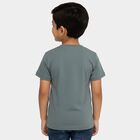 Boys Muted Olive Green Cotton Crew Neck Casual T-Shirt, Olive, small image number null