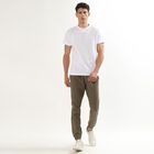 Men's Slim Fit Casual Trousers, Light Green, small image number null
