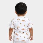 Infants' White Cotton V-Neck Casual T-Shirt, White, small