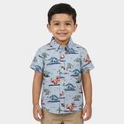Boys' Light Blue Cotton Regular Fit Casual Shirt, हल्का नीला, small