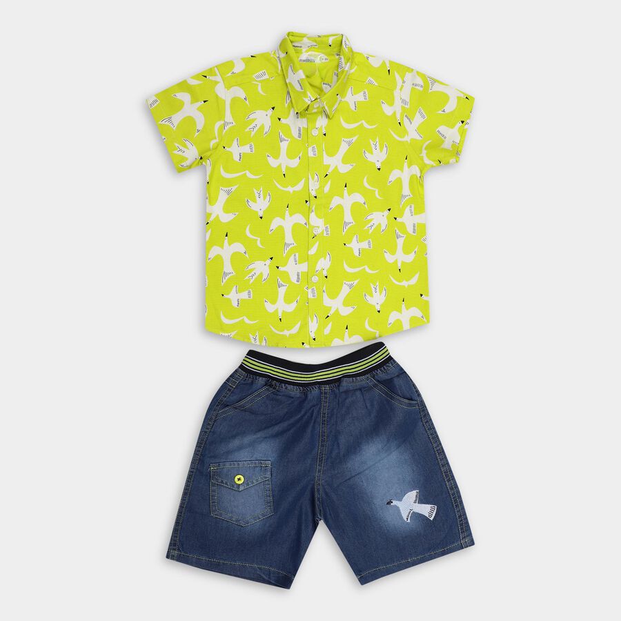 Boys' 100% Cotton Woven Baba Suit , Light Green, large image number null