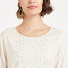 Solid 3/4Th Sleeves Kurta, Off White, small image number null