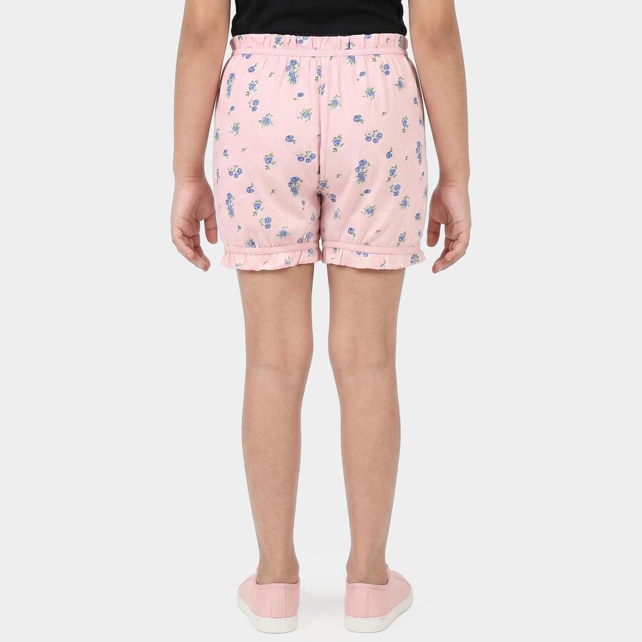 Girls Pink Regular Fit Floral Bloomer, हल्का गुलाबी, large