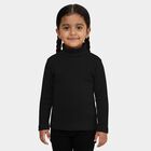 Girls Jet Black Turtleneck Classic Pullover, Black, small image number null