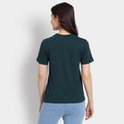 Ladies' Round Neck T-Shirt, गहरा हरा, small image number null