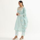 Women's Light Powder Blue Embroidered Ethnic Set, Light Blue, small