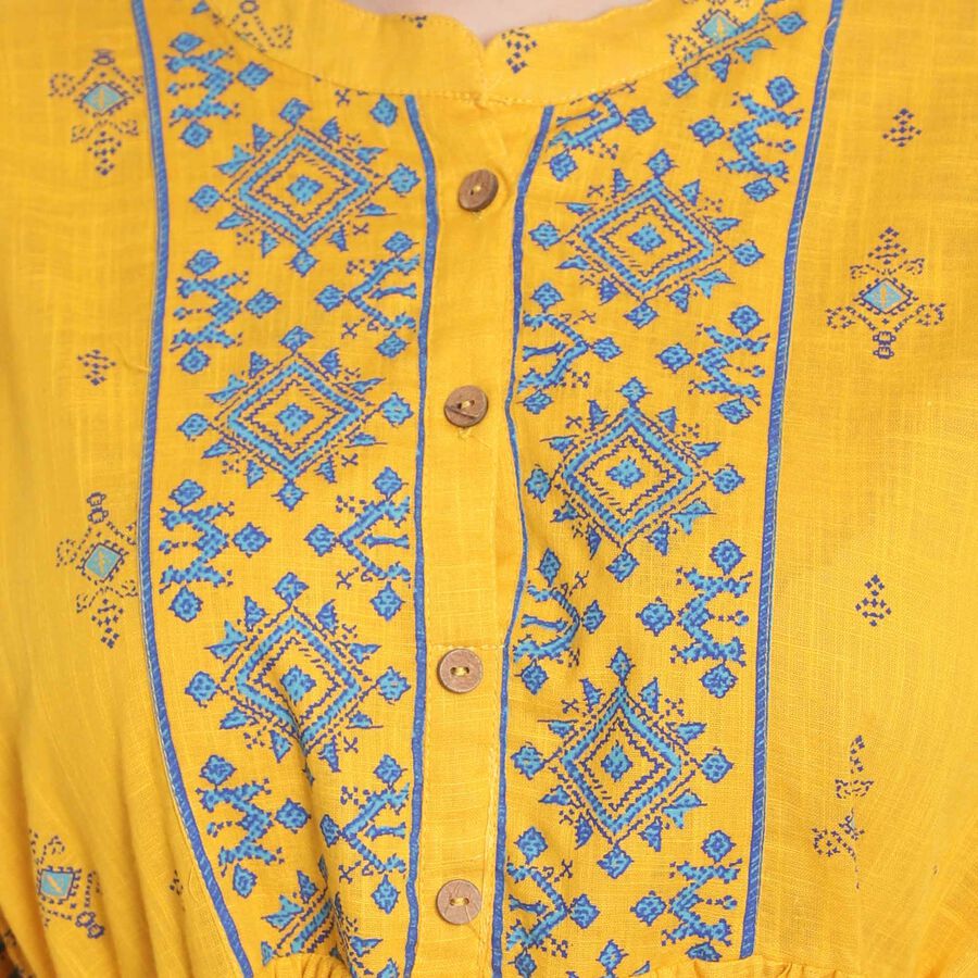 Cotton Empire Line Kurta, Mustard, large image number null