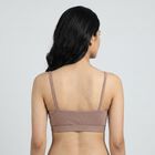 Women's Brown Cotton Blend Minimalist Bra, Brown, small