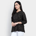 All Over Print A Line Kurti, काला, small image number null