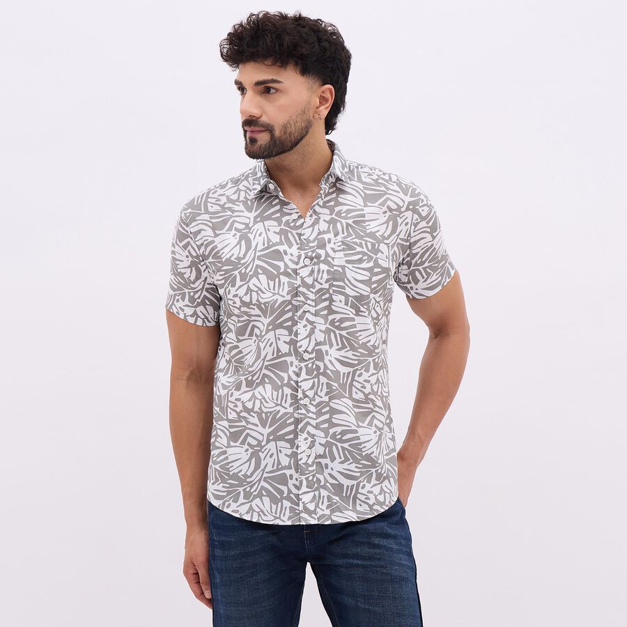 Men's Charcoal Cotton Classic Casual Shirt, Charcoal, large image number null