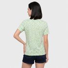 Women Green Round Neck Regular T-Shirt, Light Green, small