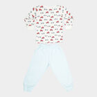 Infants Printed Cotton Baba Suit, Aqua, small image number null