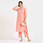 Embroidered Kurta, Peach, small image number null