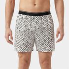 Men's White Classic Fit Printed Boxers, White, small