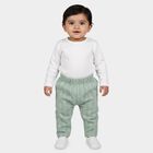 Infants' Mint Green Straight Fit Striped Cotton Pyjama, हल्का हरा, small