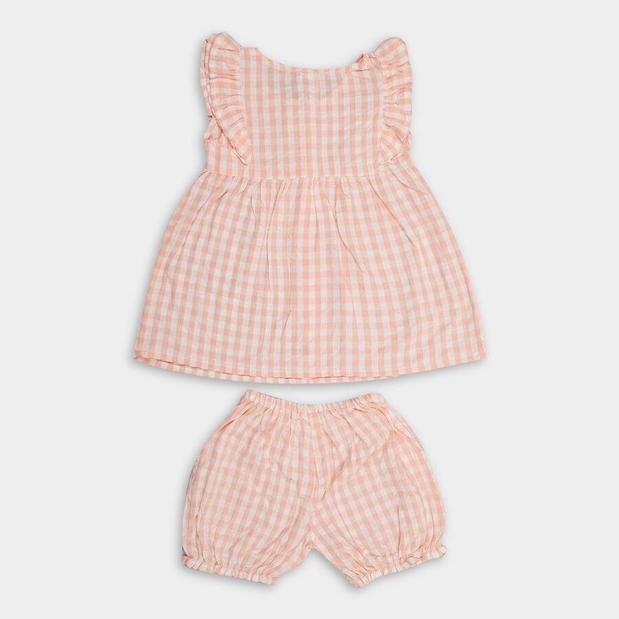 Infant Girls' 100% Cotton Short Set, Peach, large