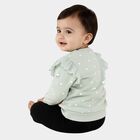 Infants Light Sage Green Cotton Crew Neck Lace Sleeve Sweatshirt, Light Green, small image number null