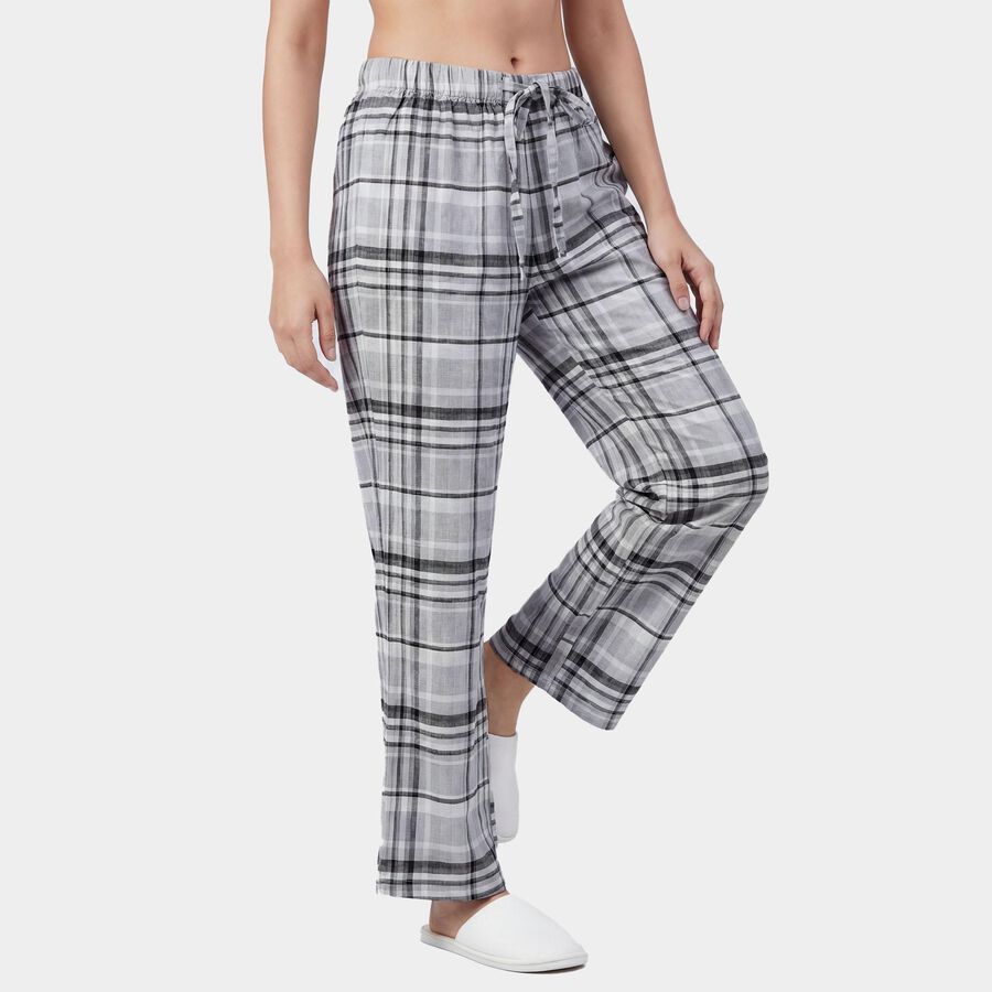 Women's Light Grey Regular-fit Heart Printed Pyjama, हल्का ग्रे, large