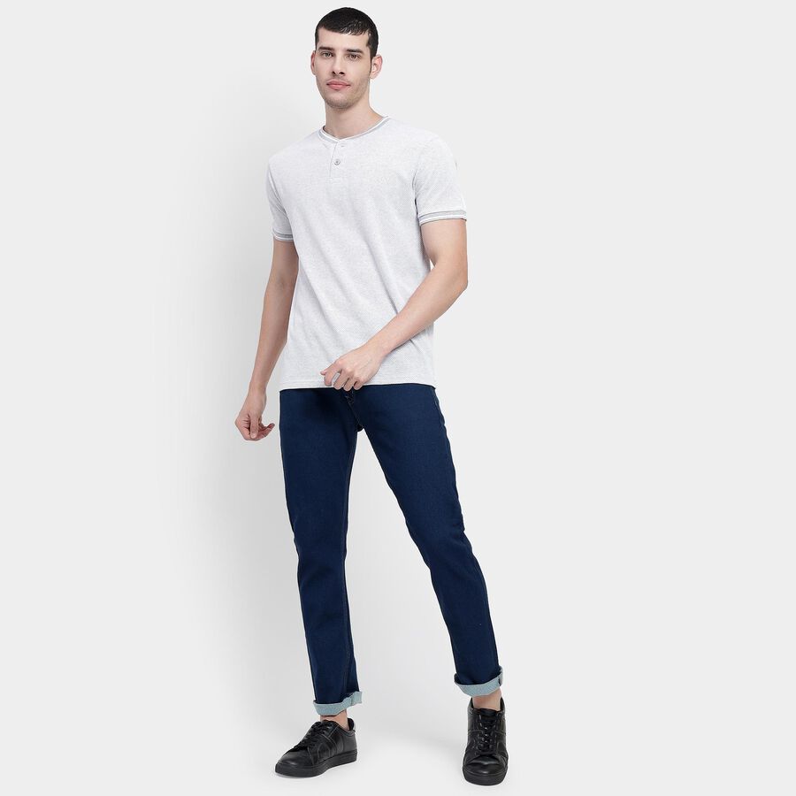 Men's Slim Fit Jeans, मध्यम नीला, large image number null