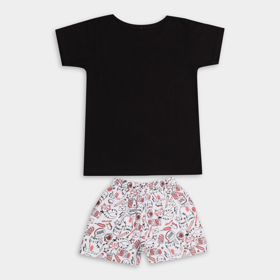 Girls' Night Suit , काला, large image number null