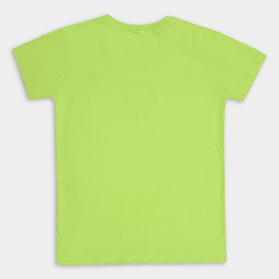 Boys' 100% Cotton Half Sleeves T-Shirt, Light Green, large image number null