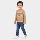 Boys Brown Crew Neck Regular Boys T-Shirt, Brown, small