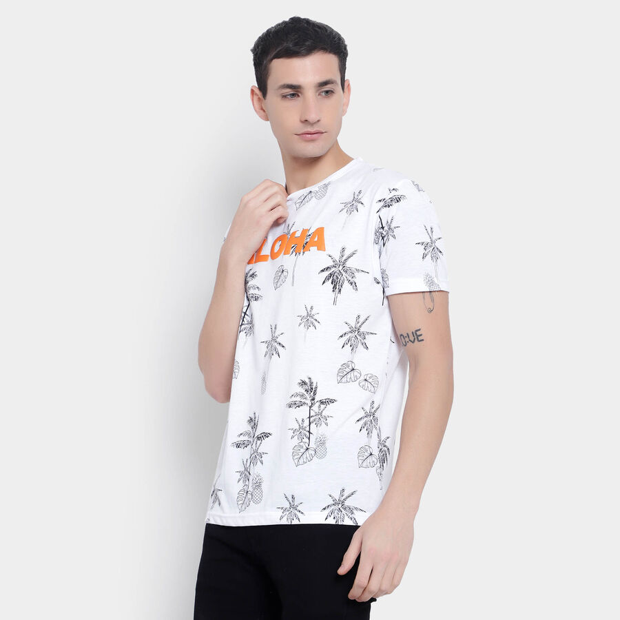 All Over Print Round Neck T-Shirt, सफ़ेद, large image number null