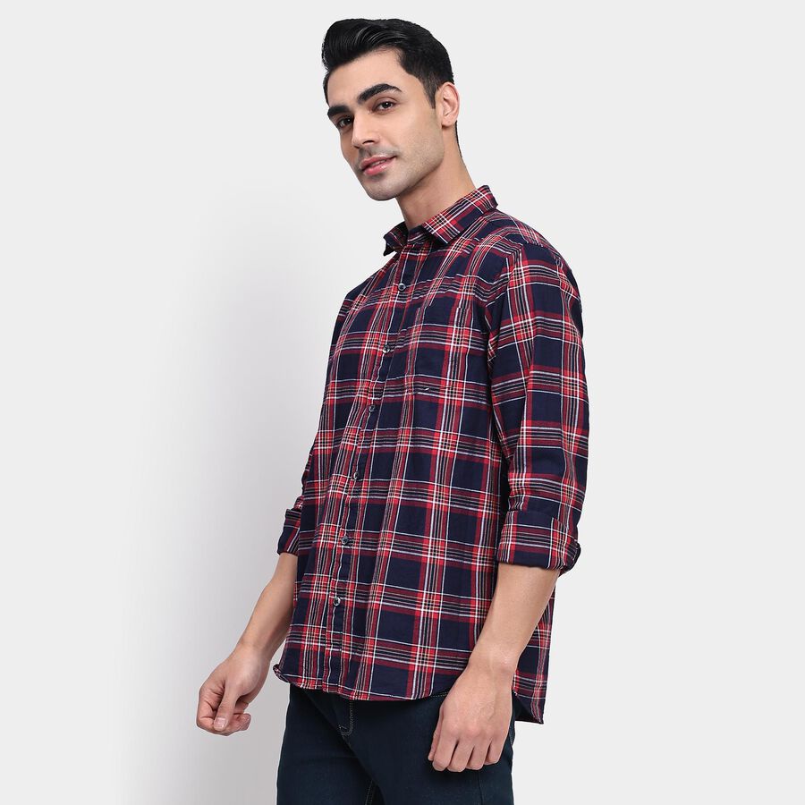 Men's 100% Cotton Casual Shirt, Red, large image number null
