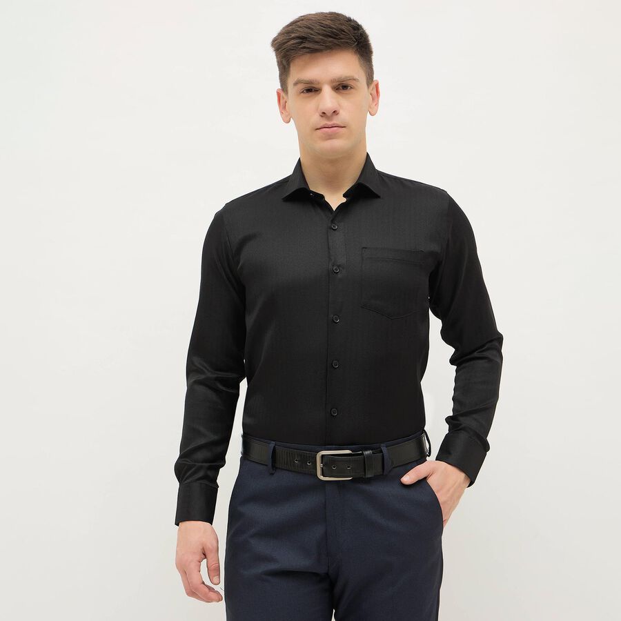 Men's Formal Shirt, काला, large image number null