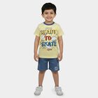 Boys White 100% Cotton Round Neck Dinosaur Printed Baba Suit, सफ़ेद, small