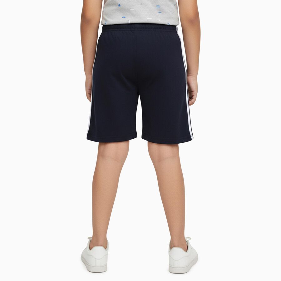 Boys Cotton Blend Bermuda Shorts, Navy Blue, large