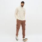 Men's Washed Brown Relaxed Fit Cargo Jogger, भूरा, small image number null