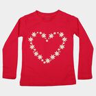 Girls Fuchsia Round Neck Regular Top, रानी (फ्यूशिया), small