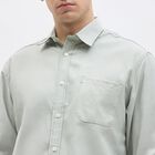 Men's Light Sage Green Cotton Full Sleeve Classic Collar Shirt, Light Green, small image number null