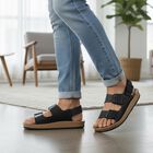 Men's Sandal, काला, small