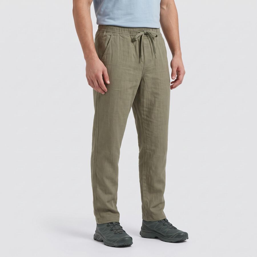 Men's Olive Green Slim Fit Casual Trousers, हल्का हरा, large