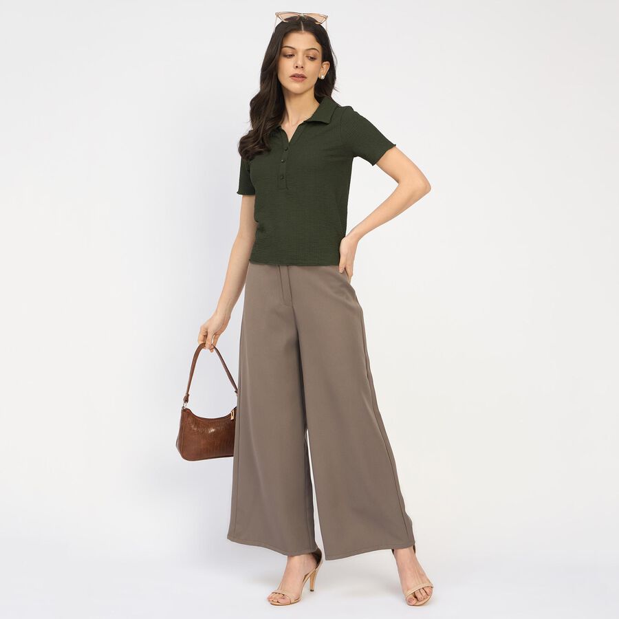 Ladies' Polo T-Shirt, गहरा हरा, large