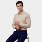 Men's Light Beige Cotton Classic Collar Formal Shirt, Beige, small