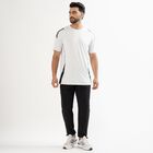 Men's Jet Black Regular Fit Side-Piped Track Pants, Black, small image number null