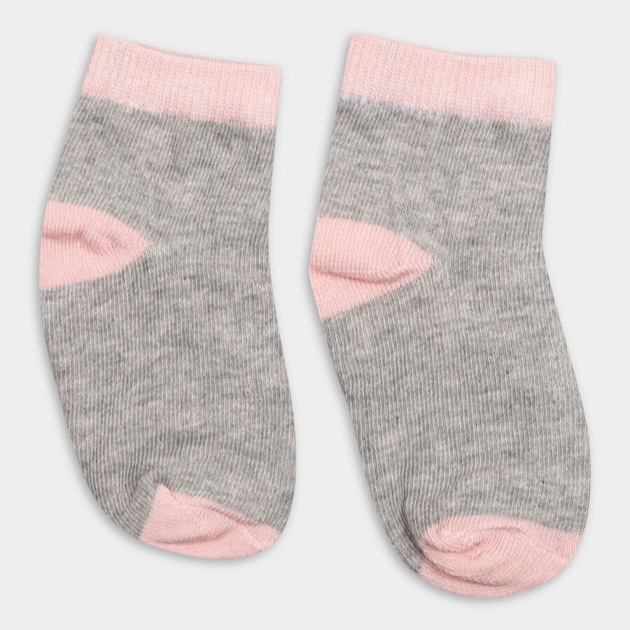 Girl's Ankle Light Grey Socks, Light Grey, large image number null
