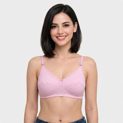 Women's Lilac Cotton V-Neck Bralette Bra