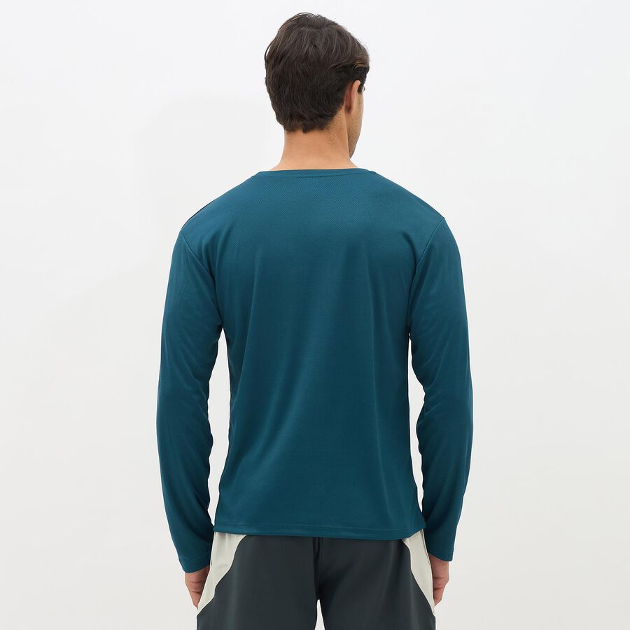 Men's Deep Teal Crew Neck Casual T-Shirt, टील ब्लू, large image number null