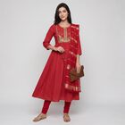 Women's Fuchsia Embroidered Ethnic Set, Fuchsia, small