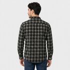 Men's Black Checked Regular Fit Casual Shirt, Black, small