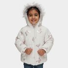 Girls' White Hooded Puffer Jacket, White, small image number null