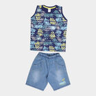 Boys Cotton Baba Suit, Navy Blue, small image number null