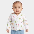Infants White Cotton V-Neck Regular T-Shirt, White, small